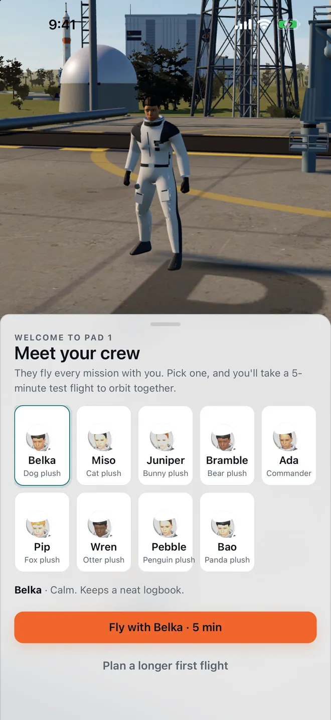 Moonhop's crew of astronauts.